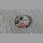 cabochon rond en verre 25mm fleur 01-009 