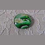cabochon rond en verre 25mm fleur 01-008 