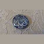 cabochon rond en verre 25mm fleur 015 