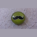 cabochon rond en verre 25mm moustache 034 