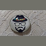 cabochon rond en verre 25mm moustache 006 