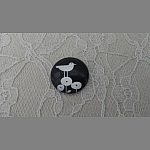 cabochon rond en verre 25mm oiseaux 012 