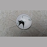 cabochon rond en verre 25mm chat 019 