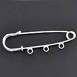 Support Broche Épingle à Nourrice Argenté 3 anneaux 70x20mm N°003-par1 