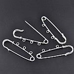 Lot 20 Supports Broches Épingle à Nourrice Argenté 3 anneaux 70x20mm N°003 