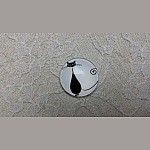 cabochon rond en verre 20mm chat 013 