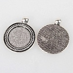 2 supports cabochons de 20mm argent, pendentifs cabochons 07AS 