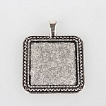 2 supports cabochons de 25mm argent, pendentifs cabochons 05AS 
