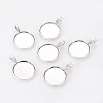 2 supports cabochons de 25mm argent, pendentifs cabochons 2419