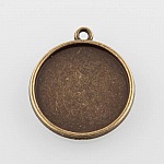 2 supports cabochons de 25mm bronze, pendentifs cabochons 43AB