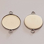 Support cabochon rond 18 mm Acier Inoxydable 2 Anneaux