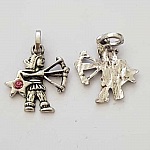 Breloque Signe Zodiaque Sagittaire Métal Argenté N°03 avec strass