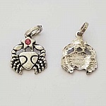 Breloque Signe Zodiaque Cancer Métal Argenté N°03 avec strass