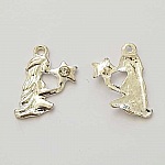 Breloque Signe Zodiaque Vierge Métal Argenté N°04 avec strass