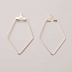 Apprêt losange Argent Support Boucle d'oreille N°01 x 1 pièce
