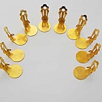 Supports Boucles d'oreilles Clips Plateau N°01 2éme Choix x 10 Paires Doré