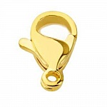 1 Fermoir Acier Inoxydable Mousqueton 12 x 6 mm Doré