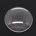 5 Cabochons Ronds 20 mm en verre loupe transparent N°08