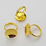 Support de bague réglable avec plateau 4 griffes argenté N°02 Doré