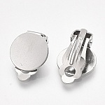 Support Boucle d'oreille Clips Plateau Acier Inoxydable Argent N°02