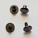 Bouton de col à visser 6 mm 02 Canon de Fusil en Zamak Plaqué Argent a vis