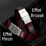 Fermoir clip griffe pour cuir 14 mm de large Brossé