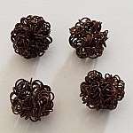 Perle ronde fil de fer métal fantaisie 24 mm Marron