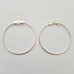 Support Boucle d'oreille Créole Métal Argenté 35 mm x 1 paire