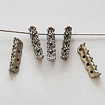 Barre Argent Entretoise Séparateur perle, multi rangs 4 trous N°04