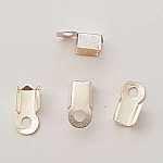 2 Embouts à coller Serres Cordons Argent 4 x 4 mm N°01