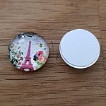 cabochon rond en verre 14mm divers 004