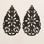 Breloque Fleur Métal N°172 Noir