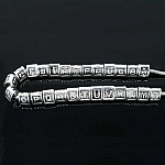 Perle triangle charms alphabet N°02 lettre X métal argenté 8x9 mm