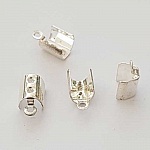 10 Embouts à coller Serres Cordons Argent 6 x 4 mm N°04