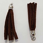 Pompon suédine uni 45 mm N°06 Marron Foncé