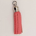 Pompon cuir uni 50 mm N°07 Rose 02