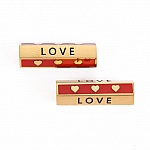 Perle tube 19 mm Love Acier Inoxydable N°02 Doré