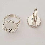 1 support bague cabochon de 15 mm Argent N°21