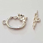 5 Fermoirs Toggle Motif Fleur Argent N°19