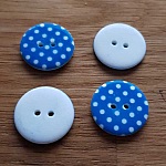 Bouton fantaisie à pois 22 mm Bleu