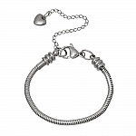 Bracelet Acier Inoxydable N°05-02 Argent Fermoir Mousqueton 19 cm