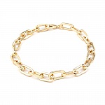 Bracelet maille ovale plaqué or 16K 22.5 cm N°01