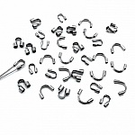 4 Fermoirs Forme Arc en 316 Acier Inoxydable Arc Argent Mat 5mm x 5mm N°02