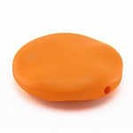 Galet plat résine rond 27 x 8 mm effet cuir Orange