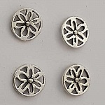 Perle rondelle plate anneau intercalaire en métal argenté 005 Argent