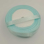 Ruban a pois vert d'eau et blanc de 10 mm au mètre