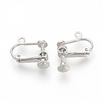 Support Boucle d'oreille Clip réglable à vis argent Vieilli 15 x 17 mm x 5 paires