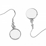 support cabochon acier inoxydable boucle d'oreille 20 mm N°06 Argent