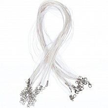 10 Colliers ruban organza et cordon enduit ciré blanc