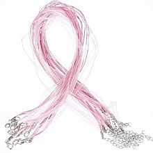 Collier ruban organza N°03 et cordon enduit ciré
